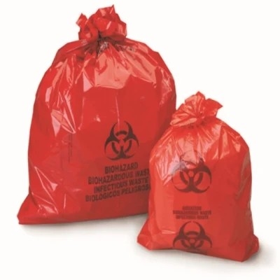 빨간 ＬＤＰＥ / HDPE 의학 생물학적 위험 폐기물 오물 처리 주머니